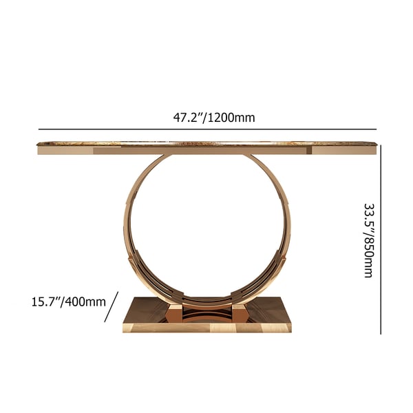 Golden Finish Console Table