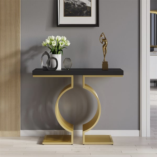 Roman Black Consol Table