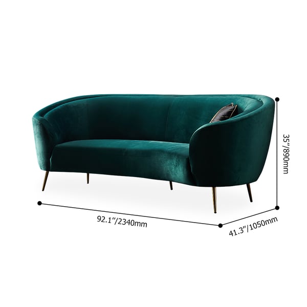 Kobe Elegance Curved Sofa In Rich Green
