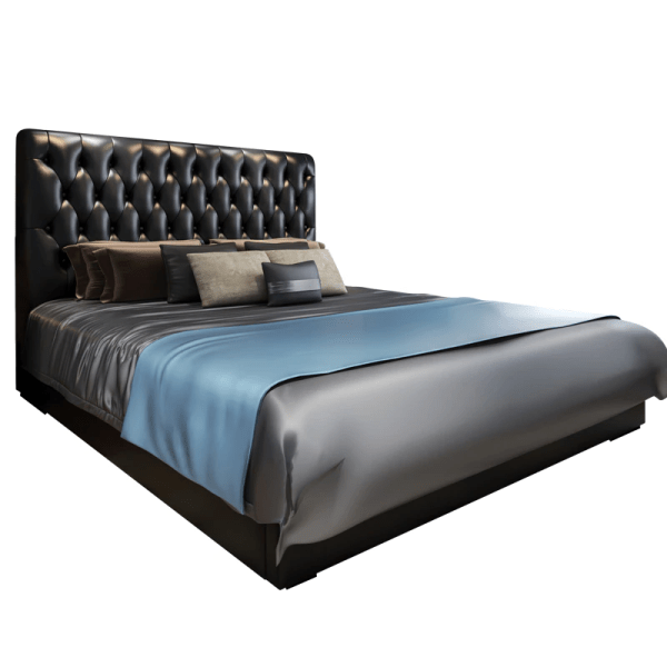 European Nordic Style Leatherette Bed