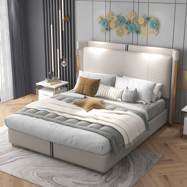 Jazzy Upholstered Bed with Storage