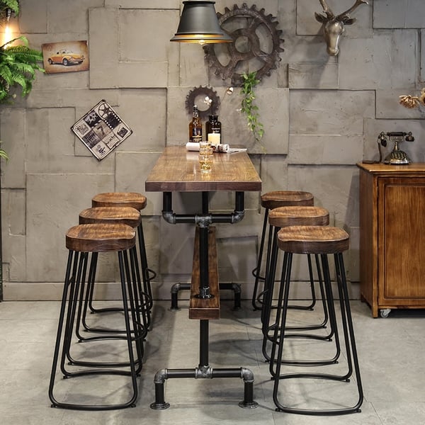 High top of dining table with high sitting chair