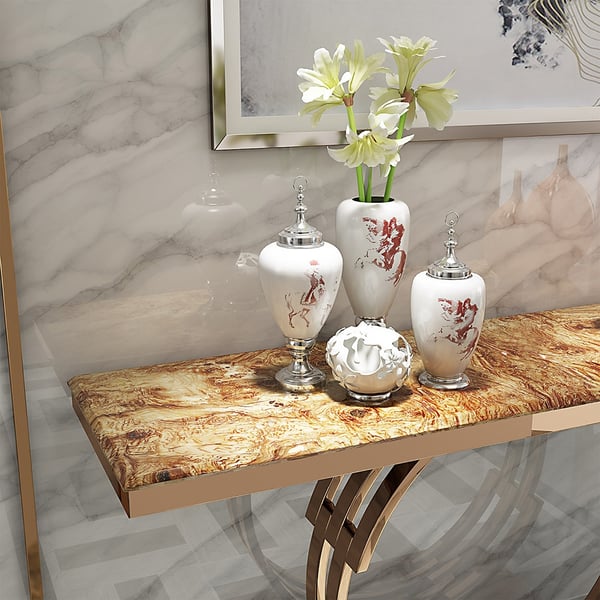 Golden Finish Console Table