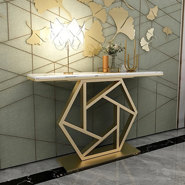Gold Accent Console Table