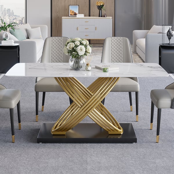 Metal Frame Dining Table - Main Image