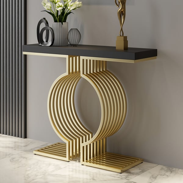 Roman Black Consol Table