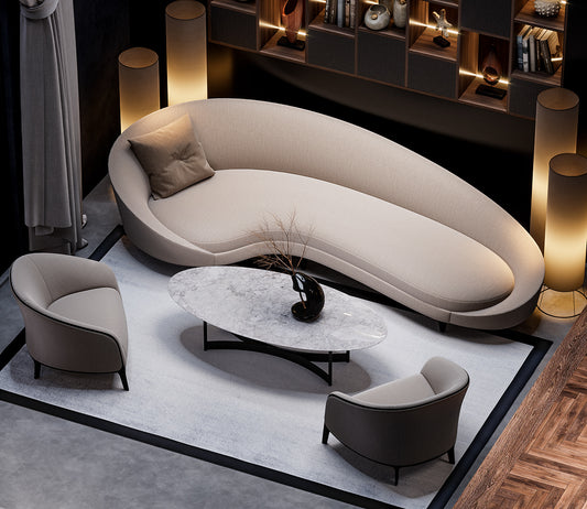 Okinawa Elegance Curved Sofa With 2 Chair