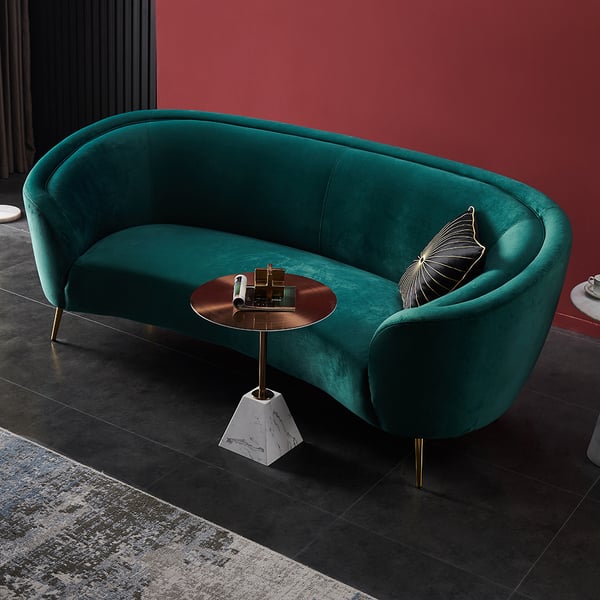 Kobe Elegance Curved Sofa In Rich Green