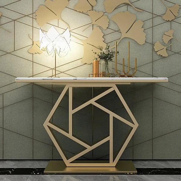 Gold Accent Console Table