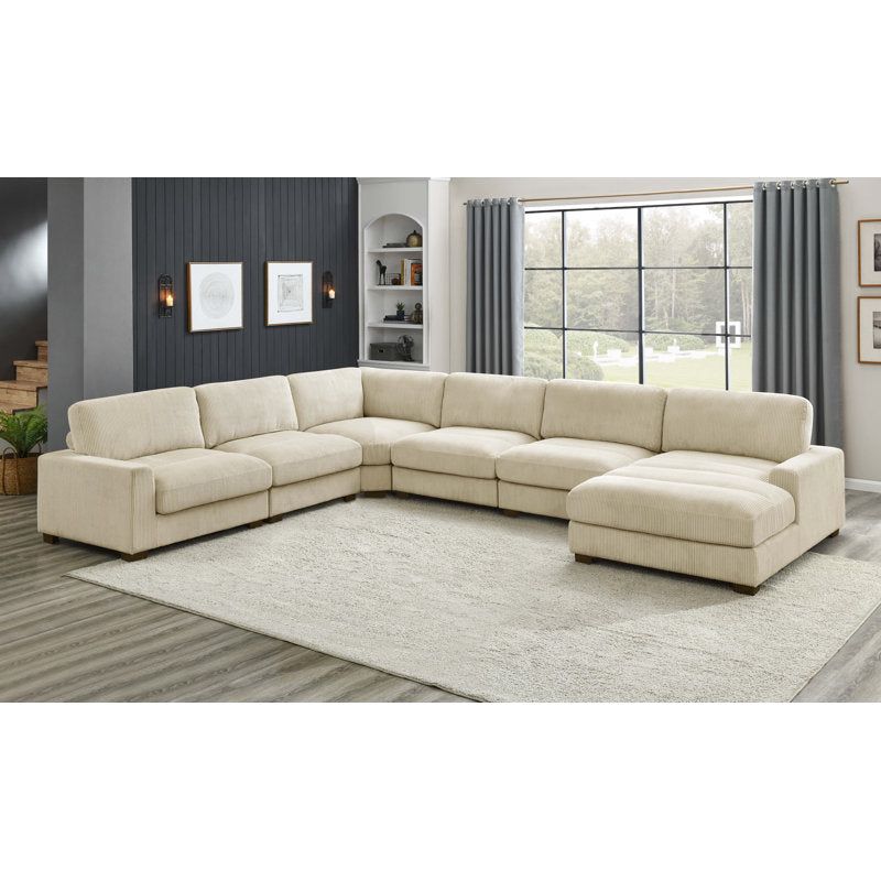 Texo Beige Sectional U-Shaped Sofa