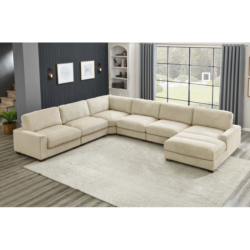 Texo Beige Sectional U-Shaped Sofa