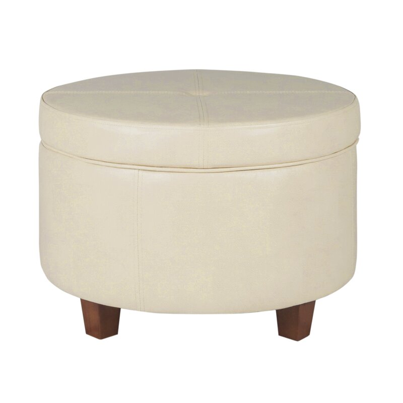 Lavish Ottoman With Storage And Wooden Leg