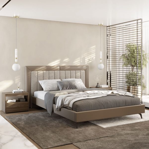 Gracious Vertical Tufting Leatherette Bed