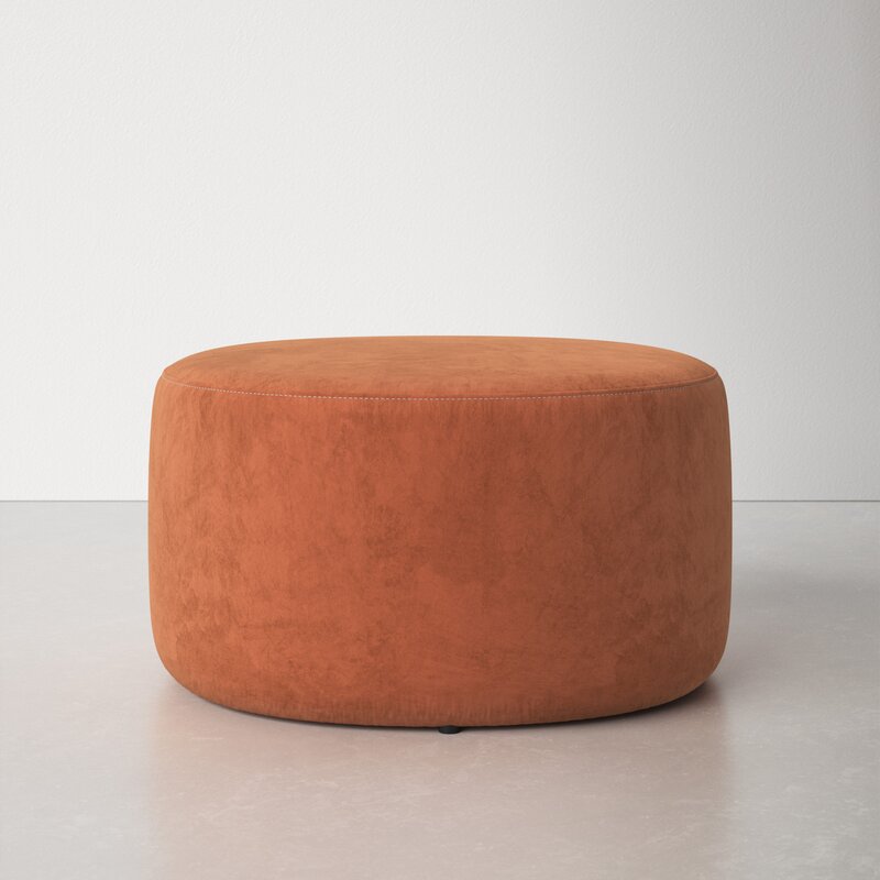 Love Orange Round Ottoman Pouf