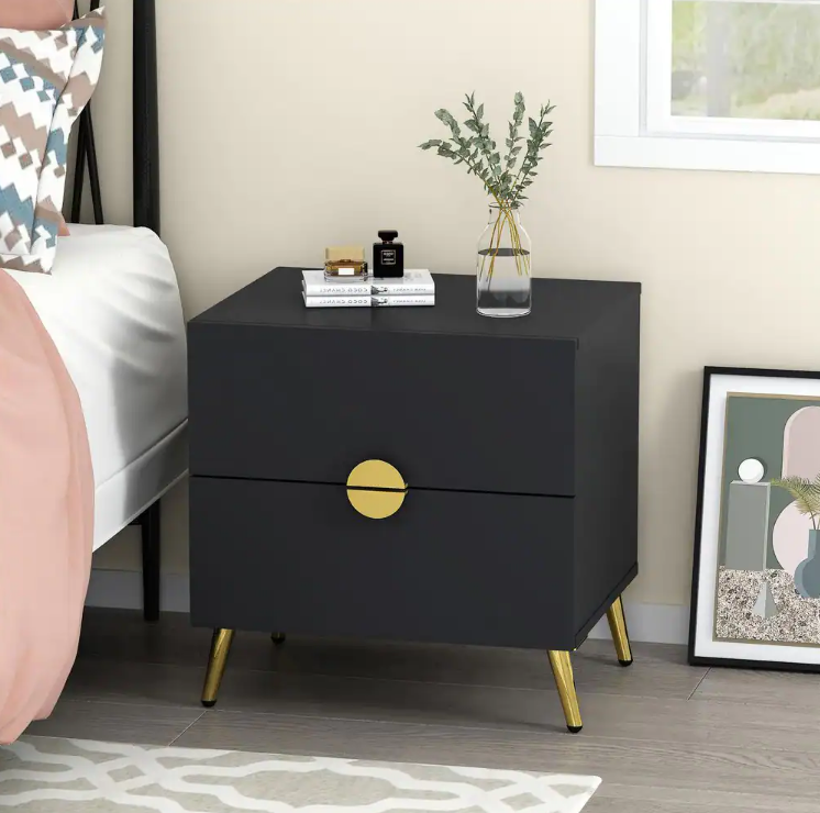 Modern Bedroom 2 Drawer Bedside Table