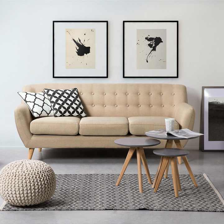 Drive Stylish Puffy Sofa In Suede