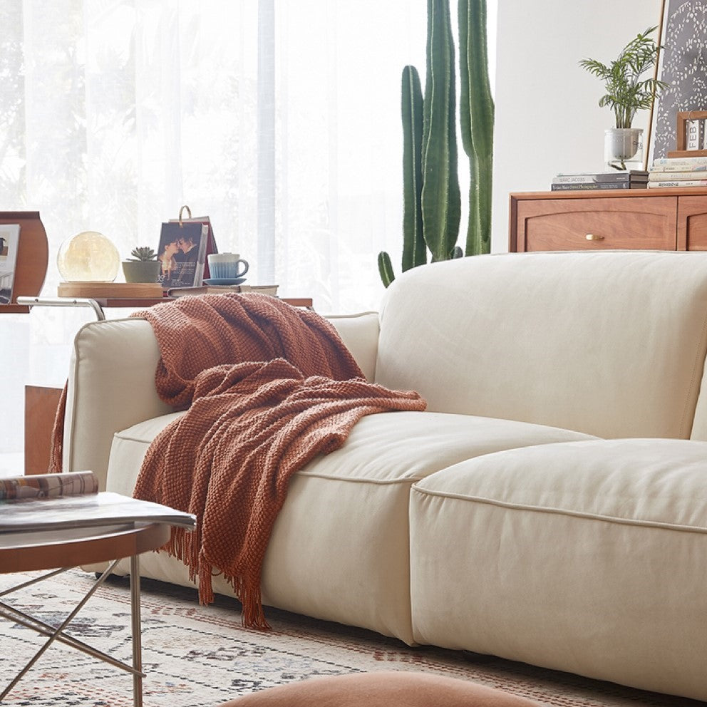 Fluffy Modern Luxury Sofa In Velvet