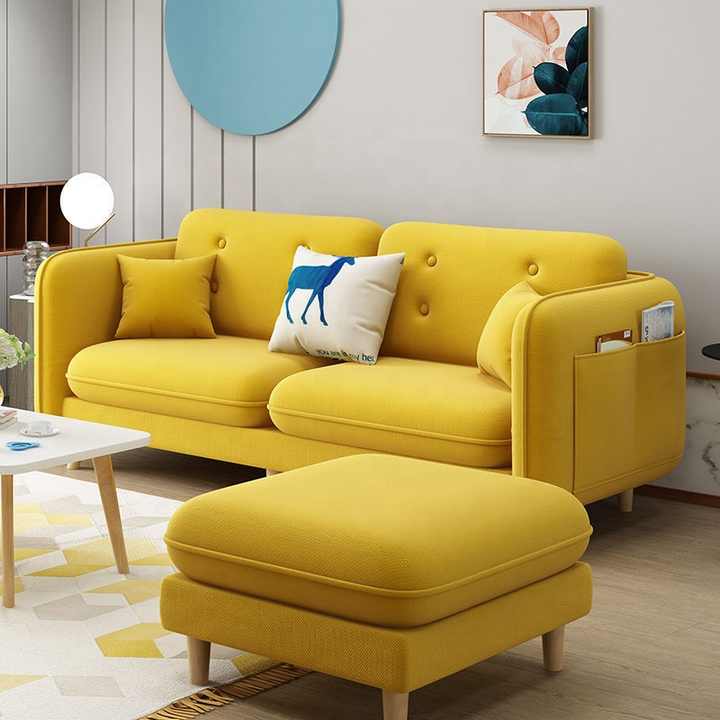 Nordic Soft Yellow Sofa Set