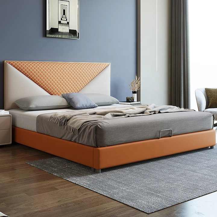Roman stylish bed with side drawer and storage