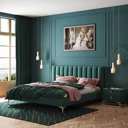 Texo Upholstered Bed in Rich Suede