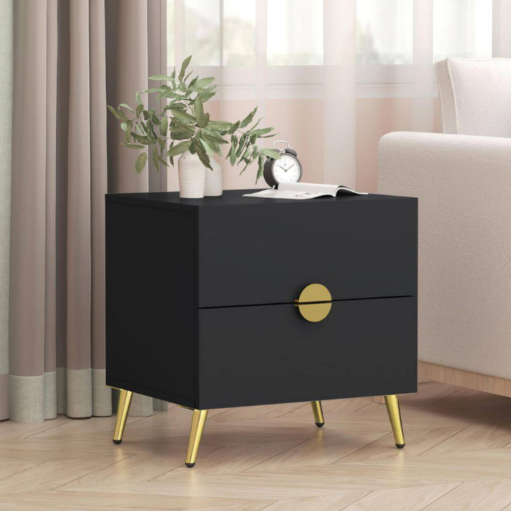Modern Bedroom 2 Drawer Bedside Table