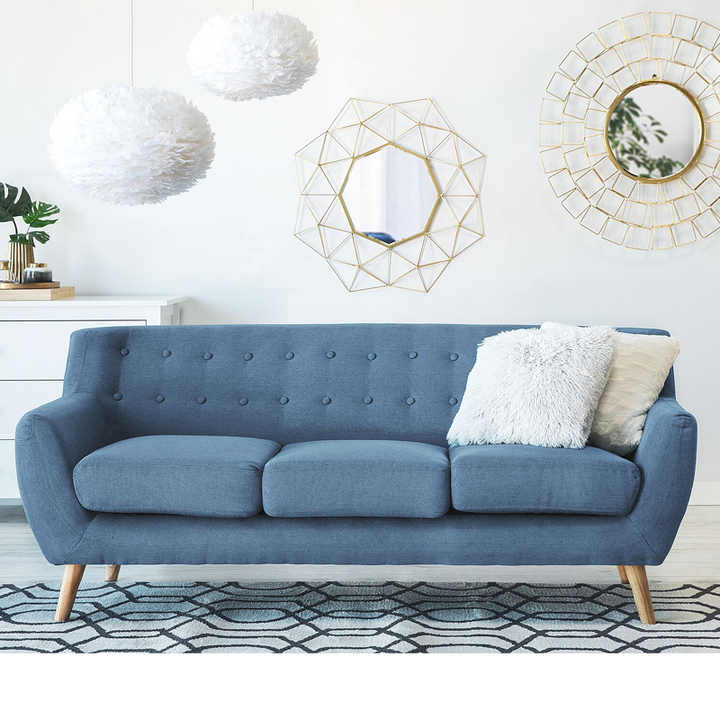 Drive Stylish Puffy Sofa In Suede