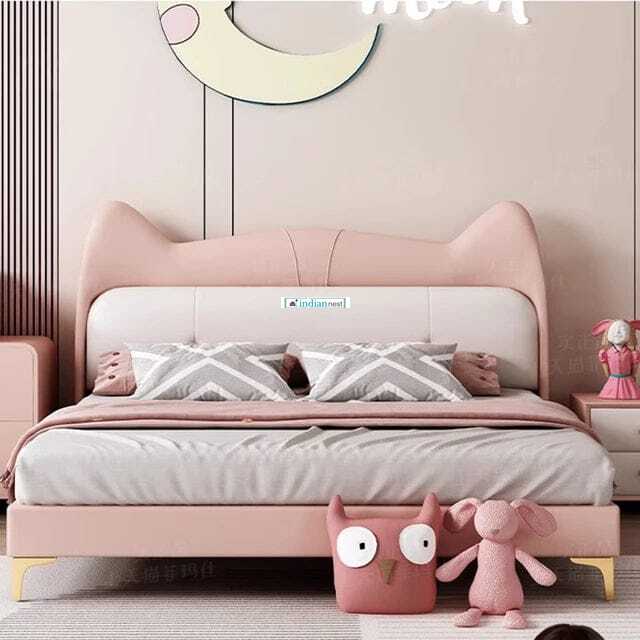 Kids Cat Upholstered Bed - Main Image