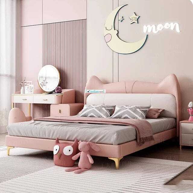 Kids Cat Upholstered Bed