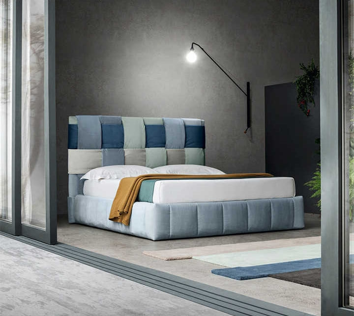 Sky Blue Strip Touch Bed