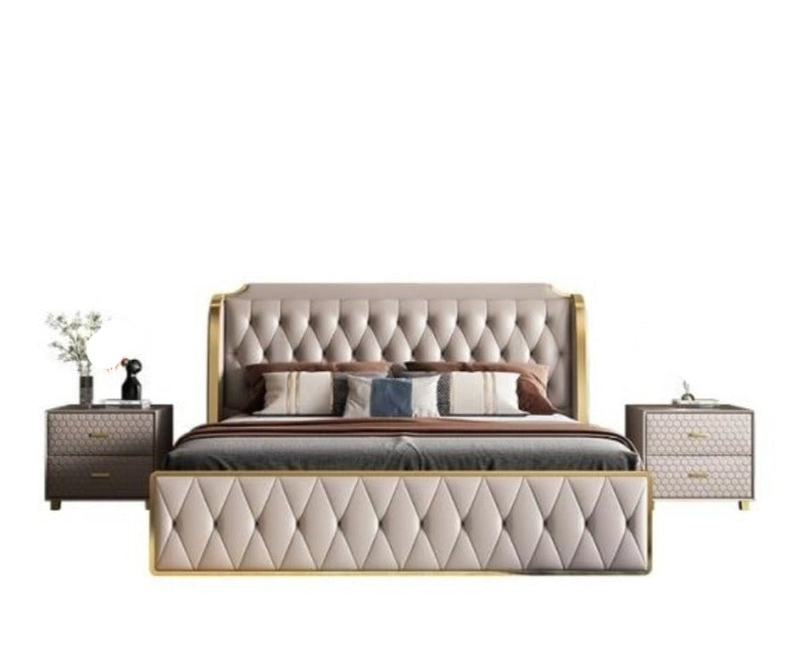 Classic Modish Leatherette Bed
