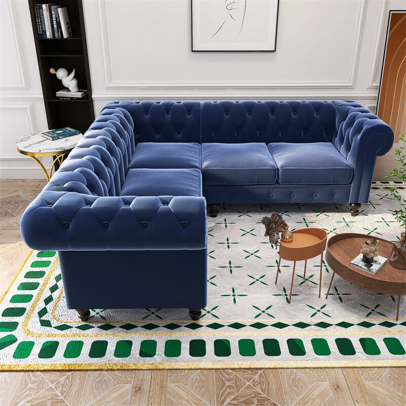 Family sectional sofa set with extra comfort