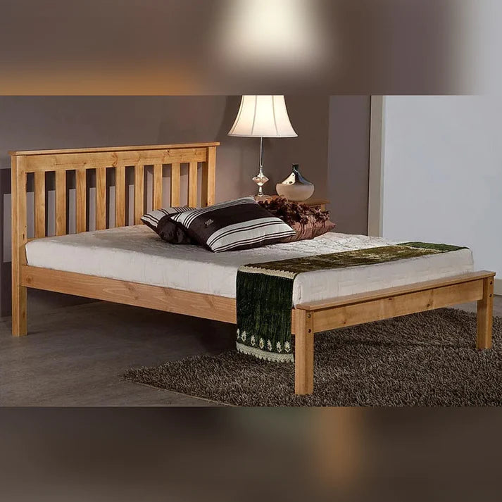 Antique Pine Wooden Queen Max Bed