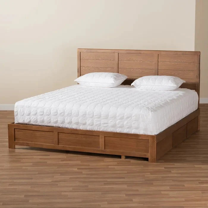 Mitashi Classic Wooden Bed With Drawers
