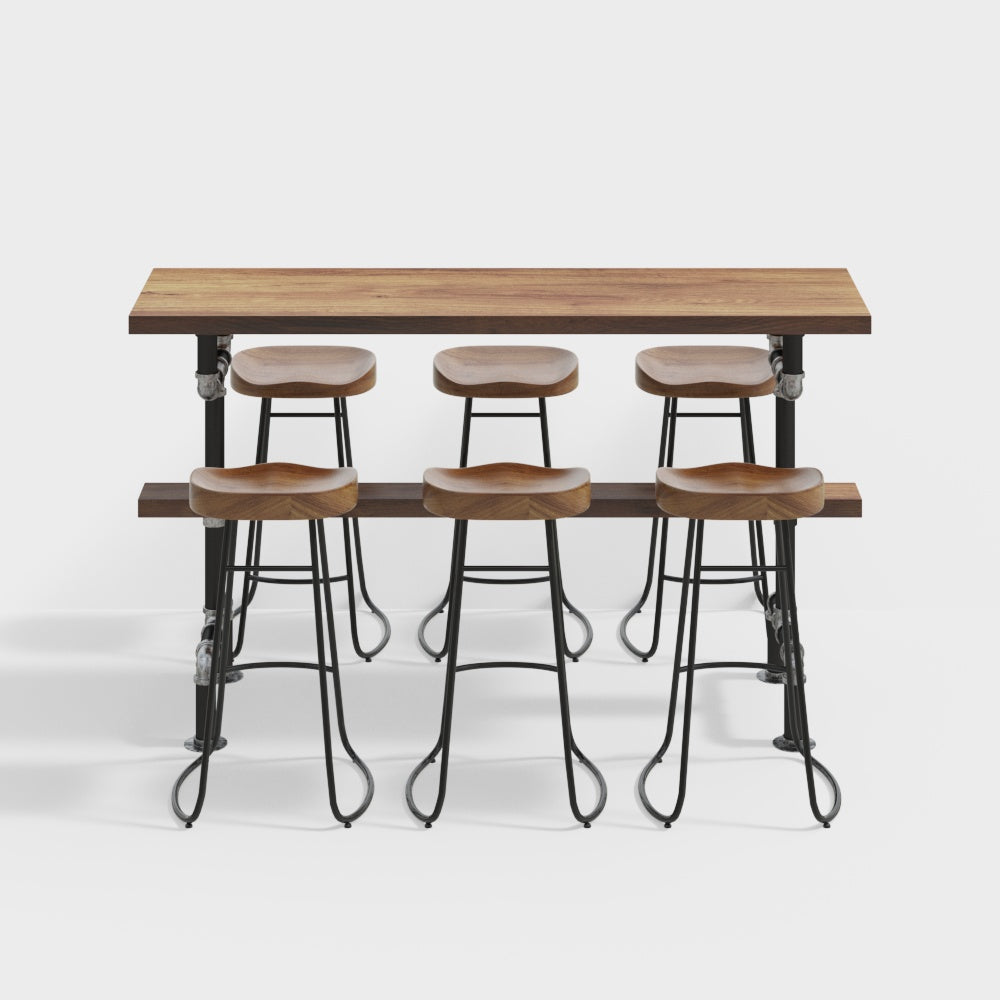 High top of dining table with high sitting chair