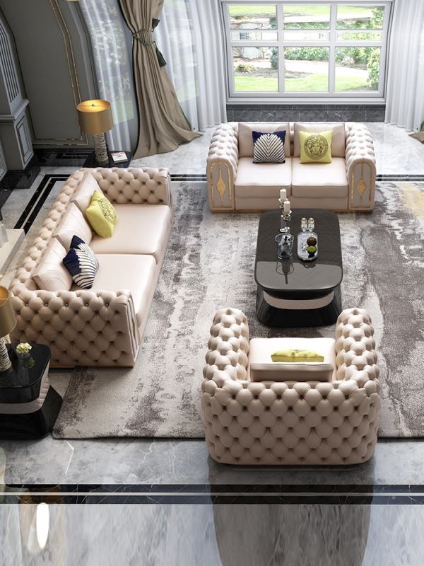 Glam Coffee Colour Sofa In Leatherette