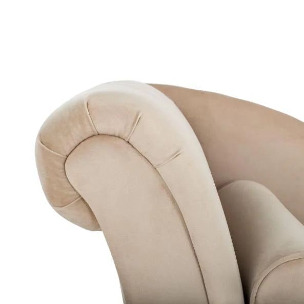 Haki Velvet Chaise With Pillow Antique Chair