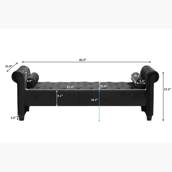 Nordic Rolled Arms Chaise Lounge