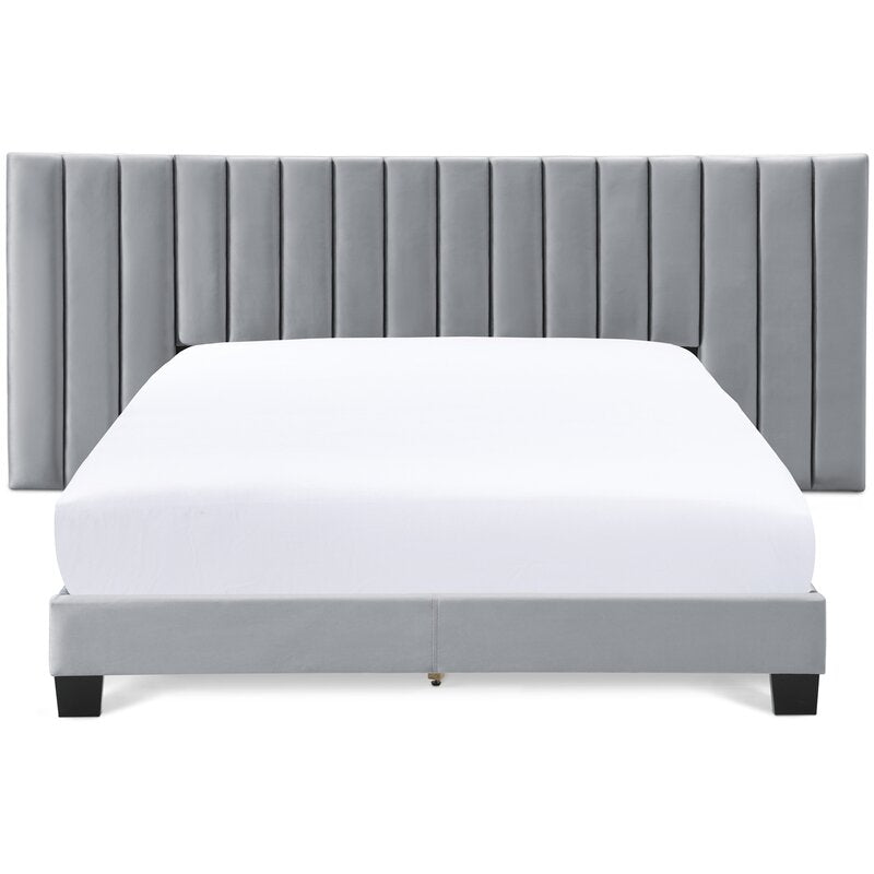 Apsen Rich Grey Vertical Tufting Bed