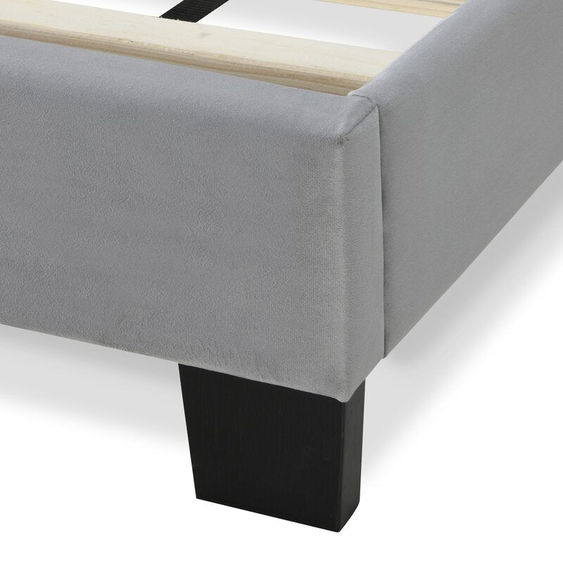 Apsen Rich Grey Vertical Tufting Bed