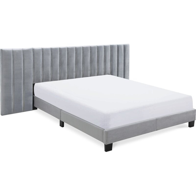 Apsen Rich Grey Vertical Tufting Bed