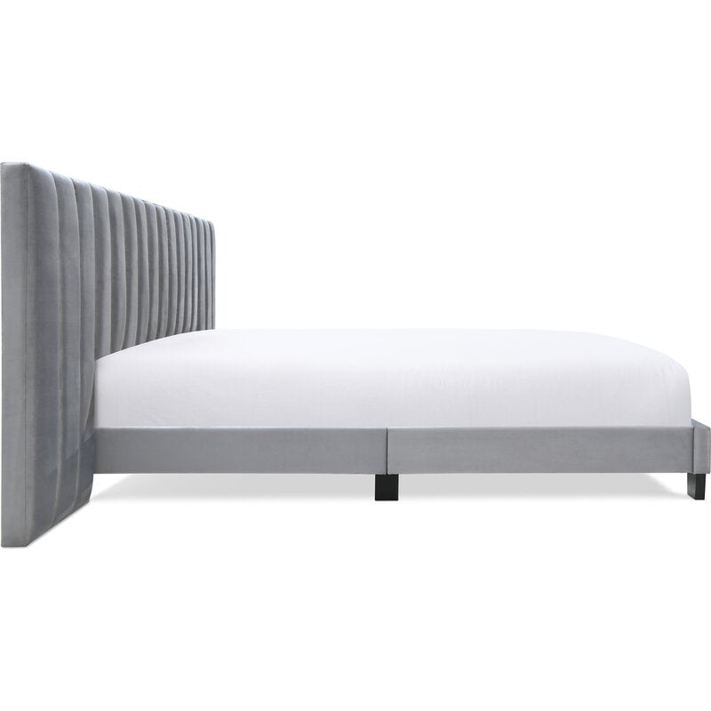 Apsen Rich Grey Vertical Tufting Bed
