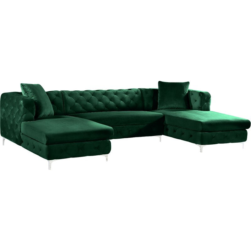 U-Shaped Sectional Sofa In Suede