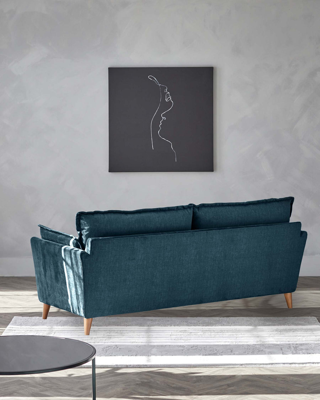 Glam Yale Blue Sofa Set