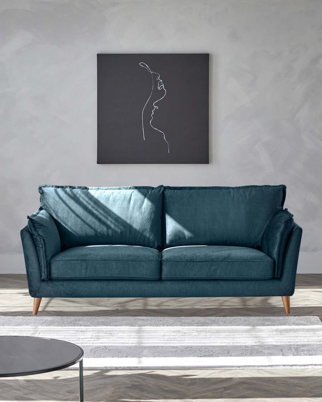 Glam Yale Blue Sofa Set