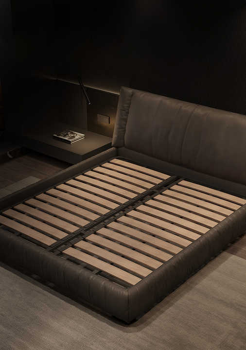 Mad Brown leatherette Bed without storage