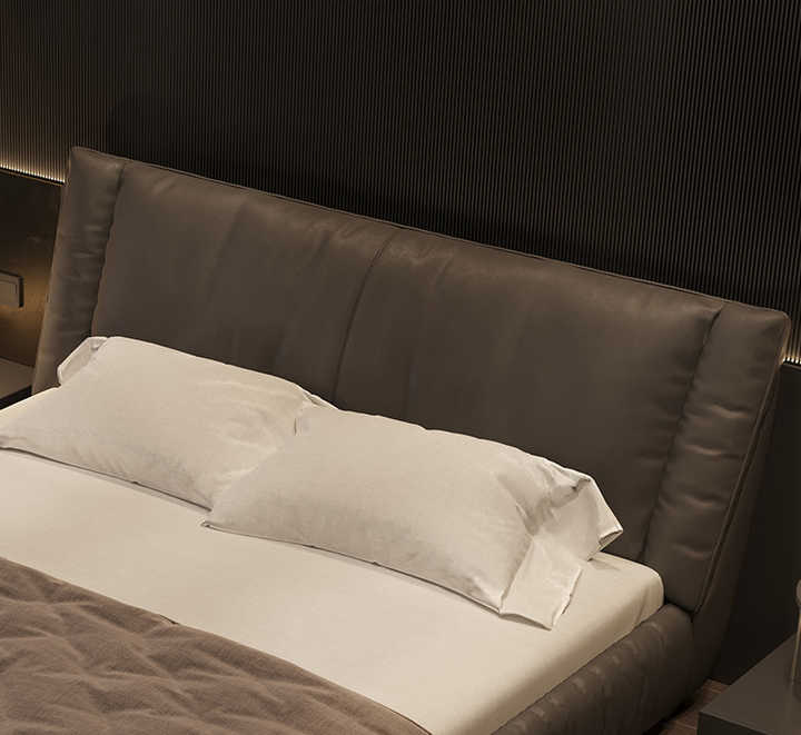 Mad Brown leatherette Bed without storage