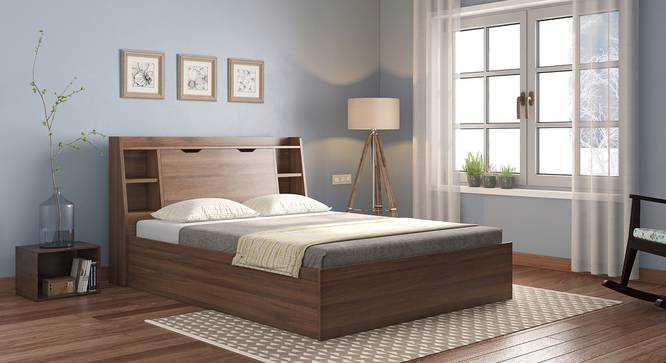 Box Storage Bed In Classic Walnut Finish