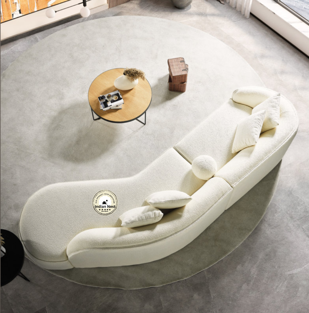 Aahed Off-White Curved Sofa