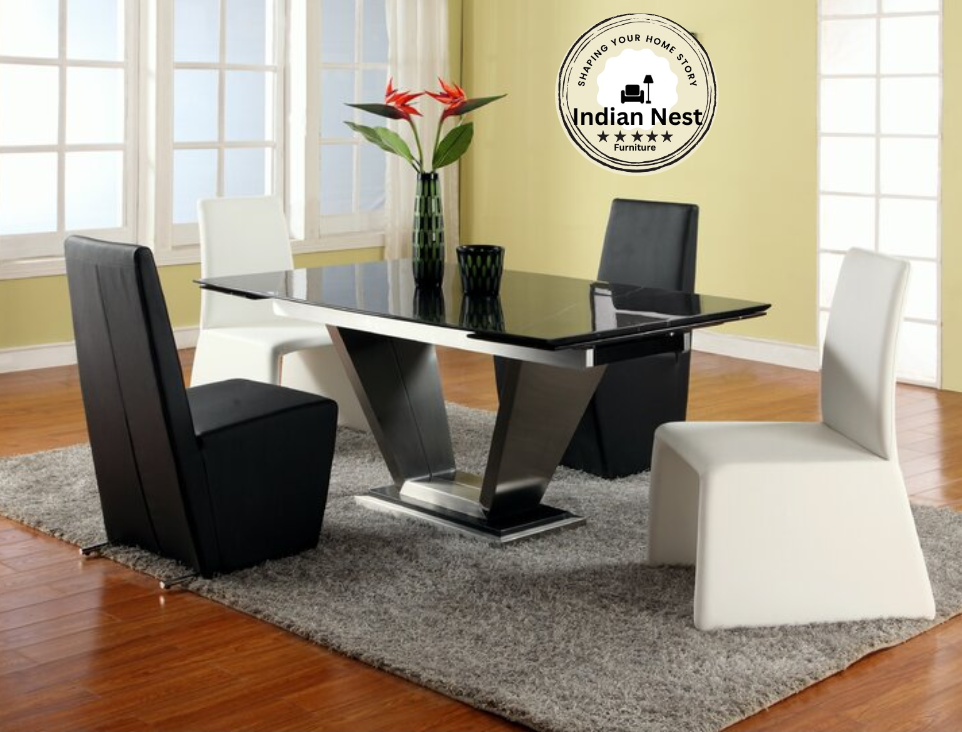 Nordic Black Wooden Dining Table