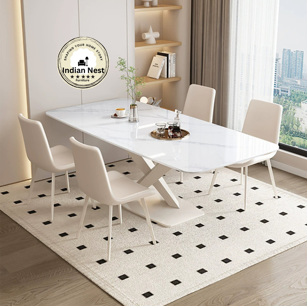 Aahed White Luxury Dining Table - Main Image